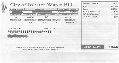 inkster water bill